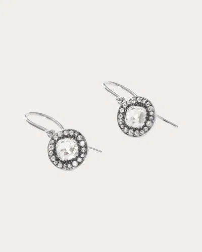 Oscar Massin Women's Lab Diamond & 18k White Gold Single Halo Drop Earrings 18k Gold In Metallic