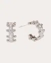 Oscar Massin Women's Lab Diamond & 18k White Gold Small Beaded Hoop Earrings 18k Gold In Silver