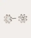 Oscar Massin Women's Lab Diamond & 18k White Gold Small Beaded Stud Earrings 18k Gold In Silver