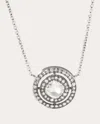 Oscar Massin Women's Lab Diamond Large Double Halo Pendant Necklace In Silver