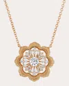 Oscar Massin Women's Lab Diamond Large Lace Flower Pendant Necklace In Gold