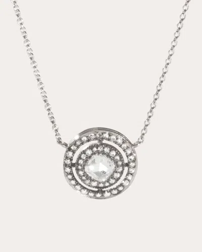 Oscar Massin Women's Lab Diamond Medium Double Halo Pendant Necklace In Metallic