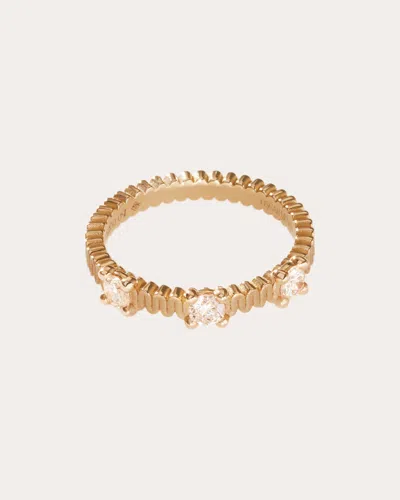 Oscar Massin Women's Ribbon 18k Gold Lab-grown Diamond Triple-stone Ring