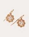 Oscar Massin Women's Lab Diamond Small Lace Flower Drop Earrings In Gold
