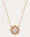 Oscar Massin Women's Lab Diamond Small Lace Flower Pendant Necklace In Gold