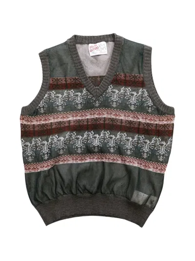 Oscar Ouyang Jacquard V-neck Sleeveless Sweater In Multi