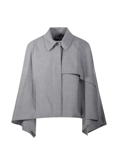 Oscar The Collection Cape-style Layered Top In Gray
