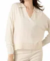 Oscar The Collection Collared Pullover In Ecru In White
