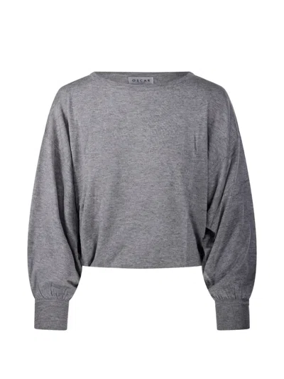 Oscar The Collection Dropped-shoulder Crew-neck Sweatshirt In Gray