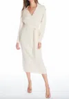 Oscar The Collection Knit Mid-calf Dress In Ecru In White
