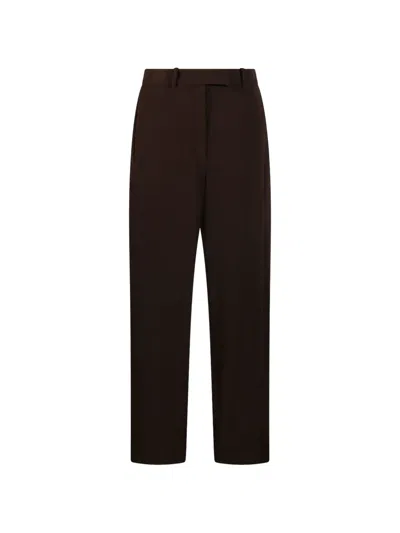 Oscar The Collection Lou High-waisted Tailored Trousers In Brown