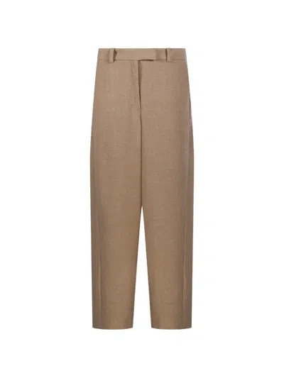 Oscar The Collection Lou High-waisted Tailored Trousers In Brown