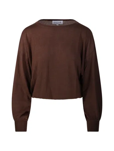 Oscar The Collection Otis Drop-shoulder Sweater In Brown