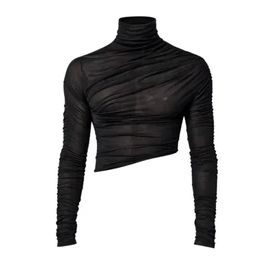 Oscarmorris Men's Caresse Black Tulle Shirt