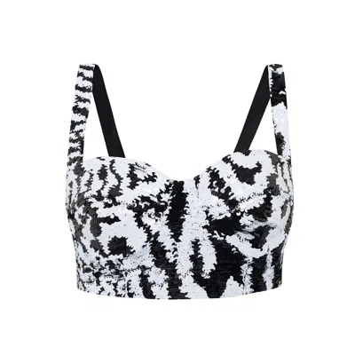 Oscarmorris Women's Black / White Zebra Sequin Top
