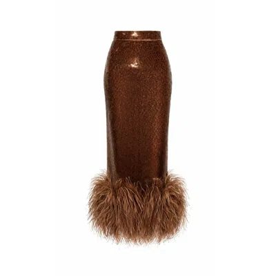 Oscarmorris Women's Brown Bianca Bronze Skirt