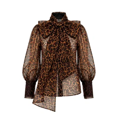 Oscarmorris Women's Geste Leopard Shirt In Black