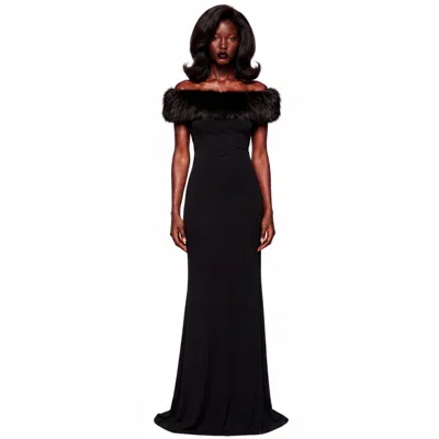Oscarmorris Women's Soirée Jersey Black Fur
