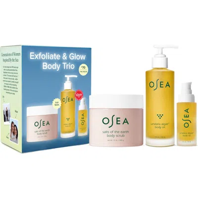 Osea Exfoliate & Glow Body Trio $116 Value In Transparent