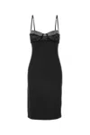 Oseree Oséree Black Stretch Satin Dress