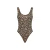 Oseree Oséree Animalier Lumier Sporty Maillot One-piece Swimsuit In Brown
