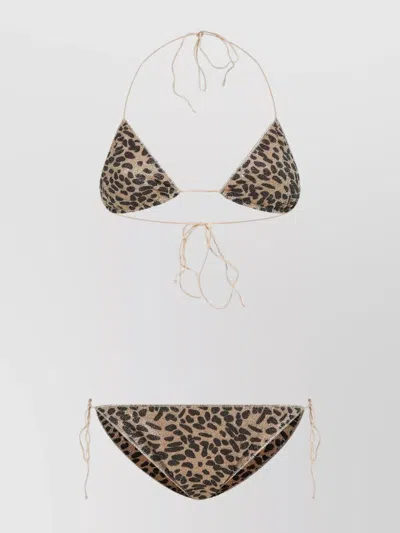 Oseree Animalier Lumiere Bikini Glitter Finish In Brown