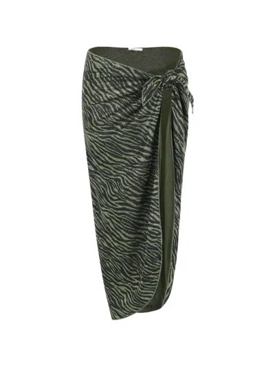 Oseree Animal-print Lurex Pareo In Black