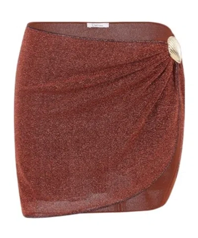 Oseree Asymmetrical Mini Skirt In Blue