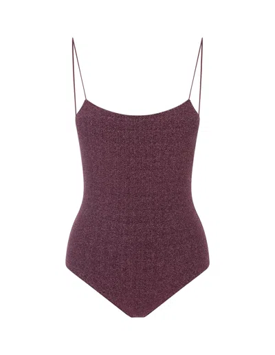 Oseree Aubergine Lumiere Maillot One-piece Swimsuit In Purple
