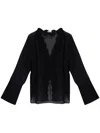 Oseree Oséree Floral Embellished Trim Semi In Black
