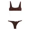 Oseree Square Neck Beachwear In Brown