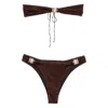Oseree Glitter Embellished Beachwear In Brown