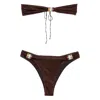 Oseree Glitter Embellished Beachwear In Brown