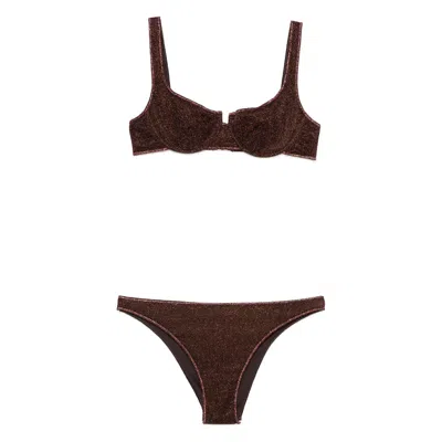 Oseree Beachwear Brown In Burgundy