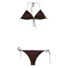 Oseree Glitter-effect Triangle Bikini In Black