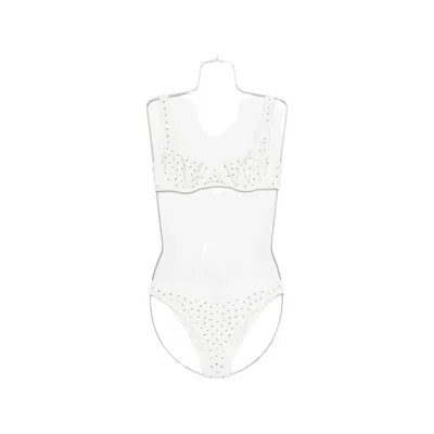 Oseree Gem-embellished Underwired Bikini In White