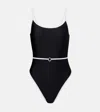 Oseree Belted Swimsuit In Black