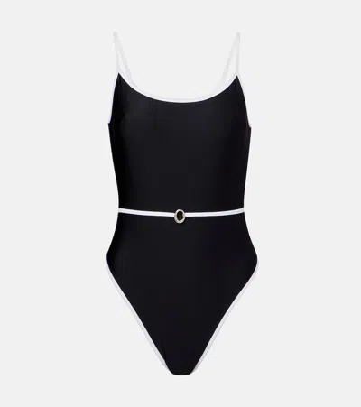 Oseree Belted Swimsuit In Black