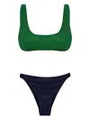 Oseree Oséree Lumiere Glittered Bikini Set In Green