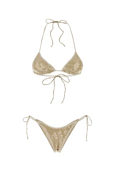 Oseree Embellished Polyester Marylin Bikini In Neutral