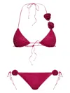 Oseree Bikini Set With Applique In Pink & Purple