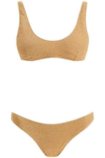 Oseree Oséree Toffee Lumiere Sporty Bikini Beachwear In Gold