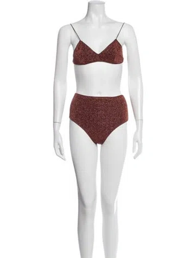 Pre-owned Oseree Bikini W/ Tags In Brown/metallic