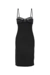 Oseree Oséree Black Stretch Satin Dress