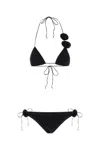 Oseree Oséree Black Nylon Blend Bikini In Black