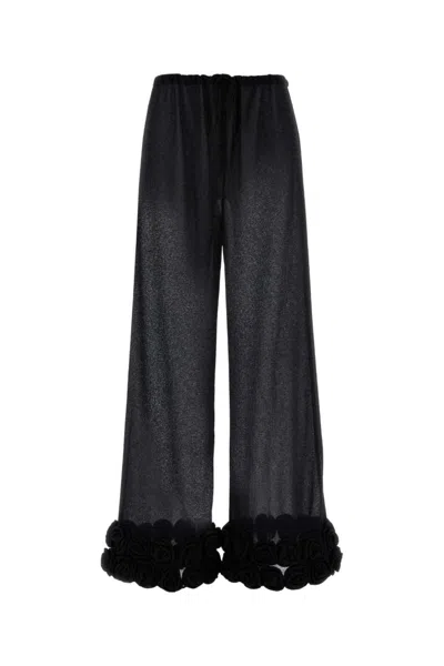 OSEREE BLACK NYLON WIDE-LEG PANT