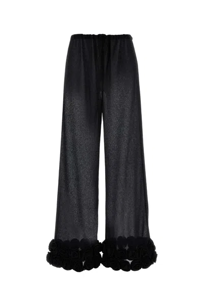 OSEREE BLACK NYLON WIDE-LEG PANT
