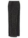 Oseree High-waisted Sequin-embellished Midi Skirt In Black