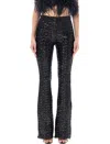 Oseree Oséree Wide-leg Trousers Embellished With Sequins In Black