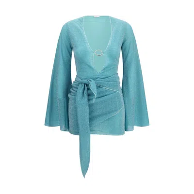 Oseree Blue Polyamide Cocktail Dress